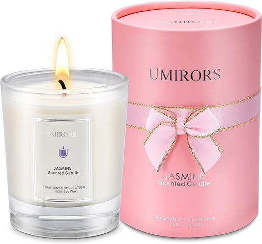 UMIRORS JASMINE SCENTED CANDLES FRAGRANCE COLLECTION 100% SOY WAX 230G ( BURNS FOR 65 HOURS )