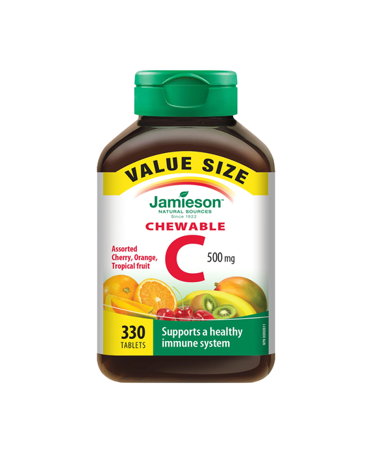 Jamieson Vitamin C Assorted Chewable Tablets – 500mg (330 Tablets)