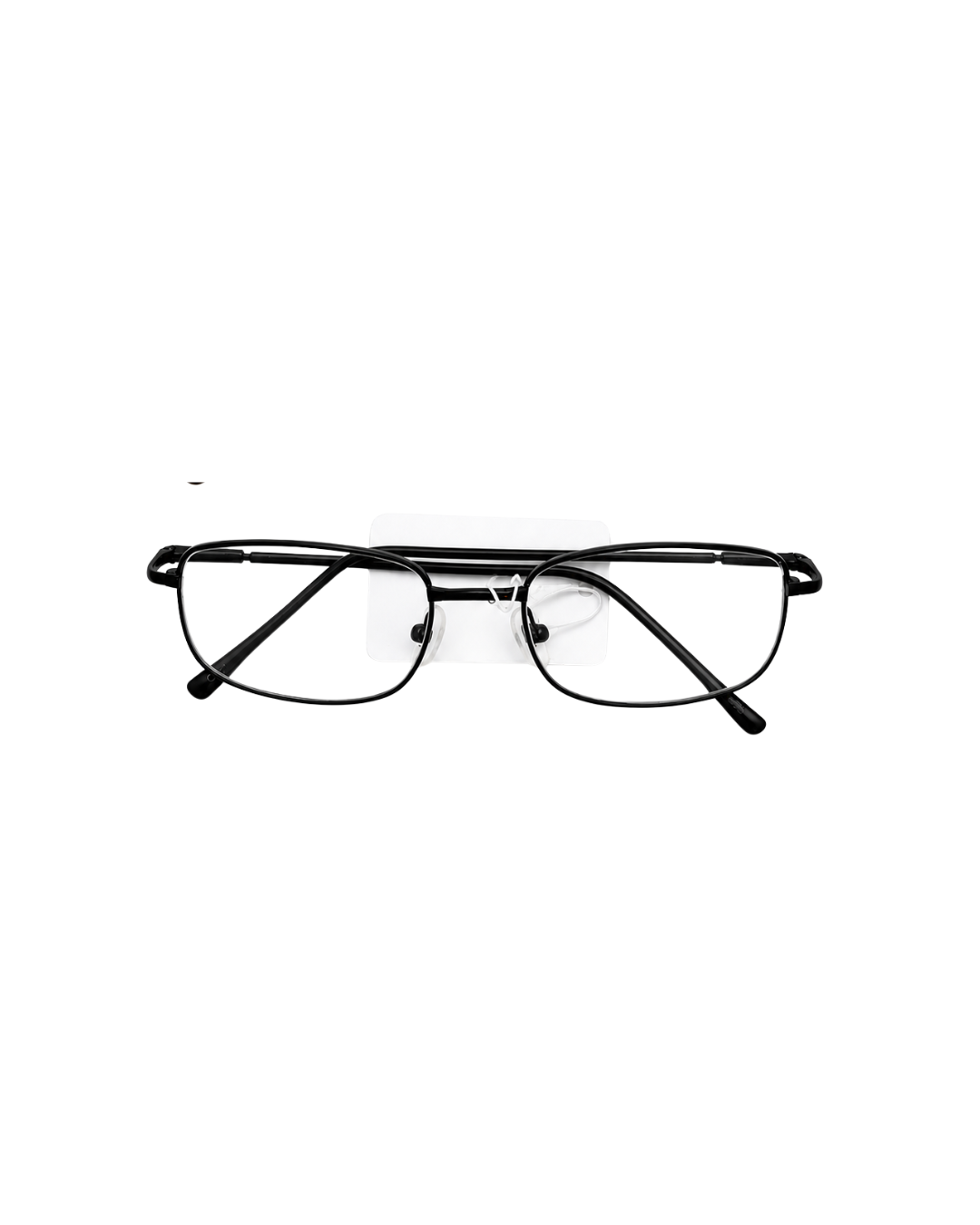 Wide Square Metal Reading Glasses (Black)