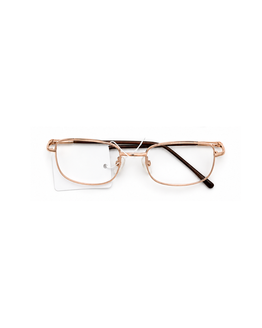 Wide Square Metal Reading Glasses (Copper)