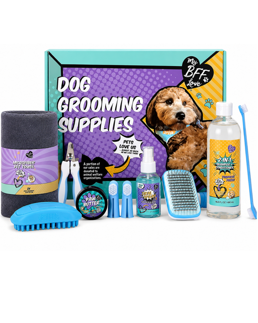 MY BFF LOVE All-Inclusive Dog Grooming Gift Set, 9 Pcs