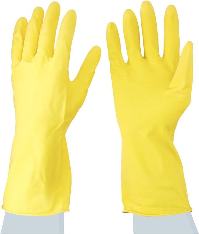 SPONTEX HAND CARE LATEX GLOVE TWIN PACK SIZES MEDIUM