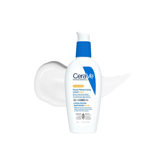 CeraVe Facial Moisturizer with SPF 30. Face Sunscreen Lotion with Hyaluronic Acid, Niacinamide & Ceramides for Women & Men. Oil-free, normal to dry skin 89ML