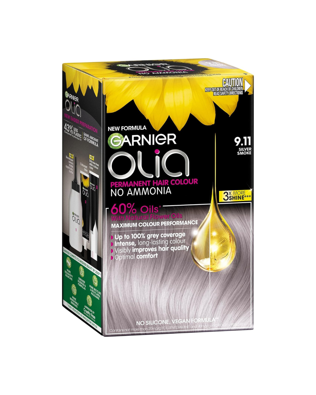 Garnier Olia Permanent Hair Colour 9.11 Silver Smoke