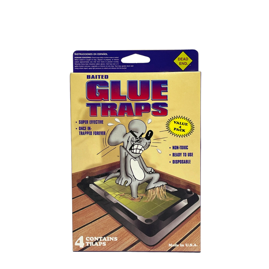 BAITED GLUE TRAPS 4 PACK MOUSE TRAPS MADE IN USA