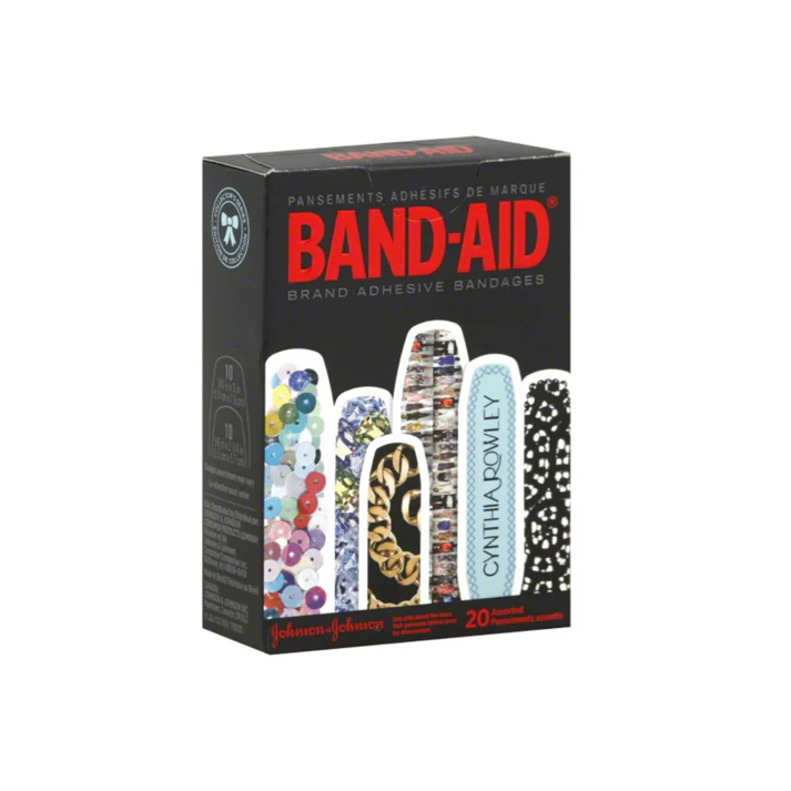 BAND-AID BRAND ADHESIVE BANDAGES CYNTHIA ROWLEY JOHNSON & JOHNSON 20 ASSORTED SIZE BANDAGES