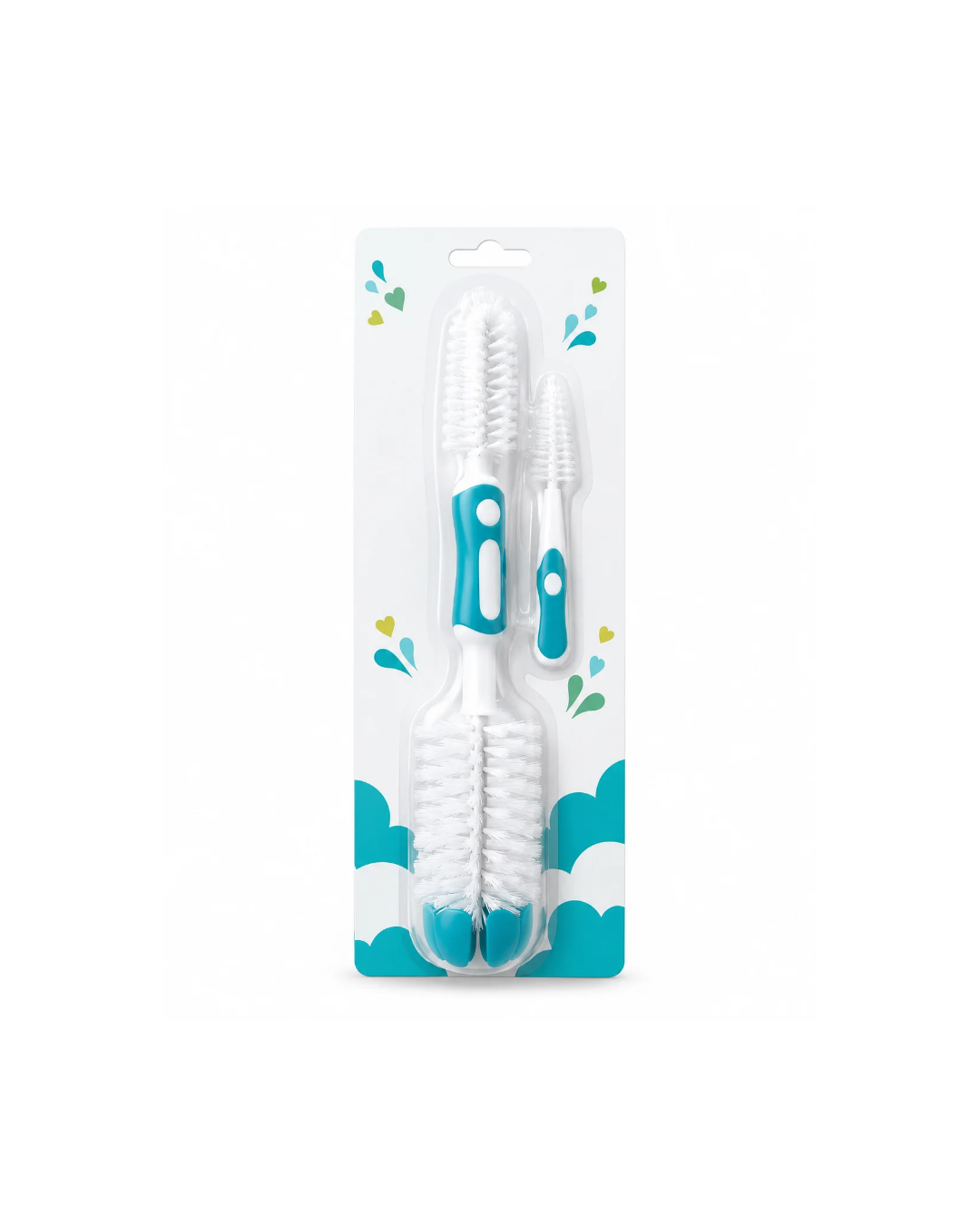 BOTTLE & NIPPLE BRUSH BPA FREE, SOFT EASY GRIP HANDLE ENSURES EASY GRIP WHILE SCRUBBING.