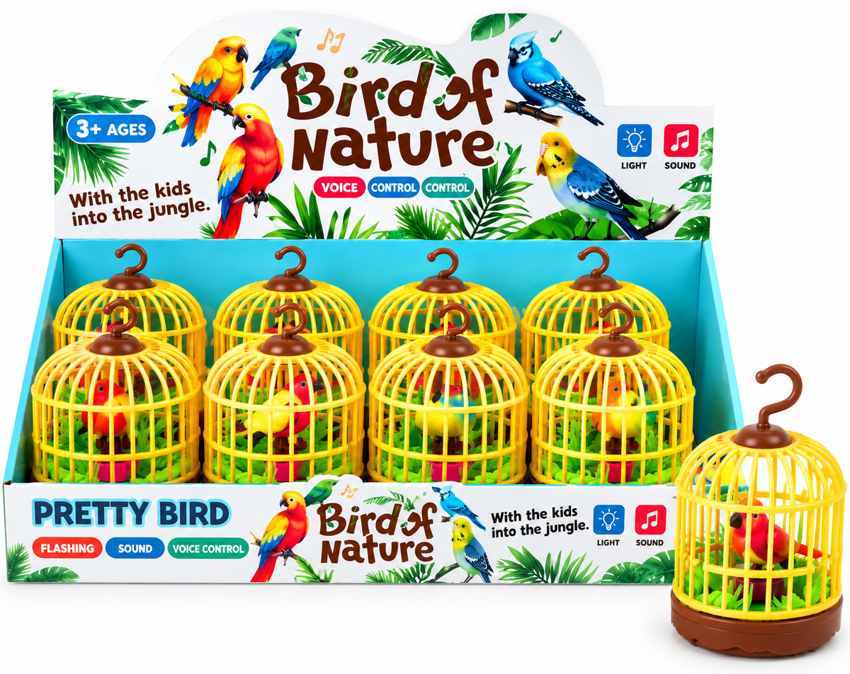 Birds of Nature Toy Bird Cage with Lights & Sound – Interactive Bird Toy 1PC