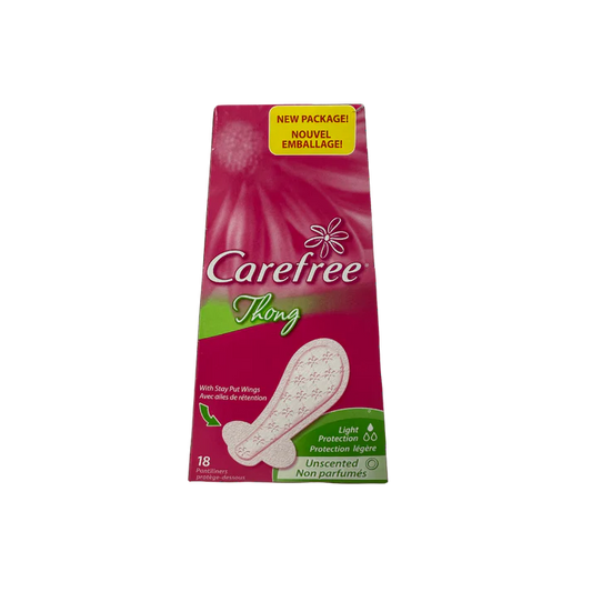 Carefree Thong 18 Pantiliners with Wings Light Protection Unscented