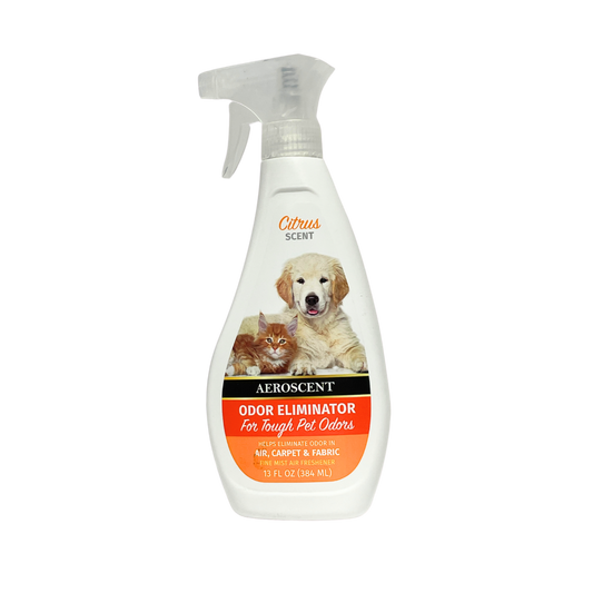 CITRUS SCENT SPRAY FOR TOUGH PET ODORS HELPS ELIMINATE ODOR IN AIR, CARPETS, & FABRIC 384ML