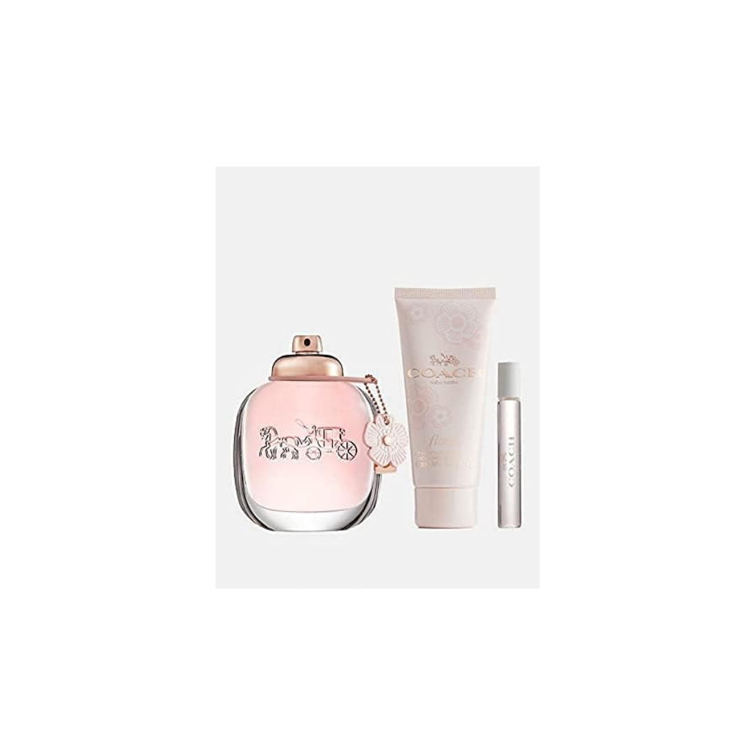 Coach Floral Gift Set for Women - 3oz Eau De Parfum Spray with. 25oz Mini EDP Spray and 3.3oz Body Lotion