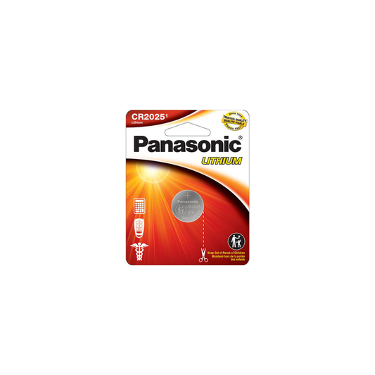 Panasonic Lithium CR2025 3.0 Volt Lithium Coin Cell Batteries - 1 Pack