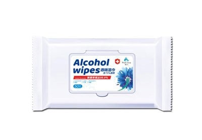 ALCOHOL WIPES 50 CT KILLS VIRUSES & BACTERIA PREMIUM QUALITY WIPES