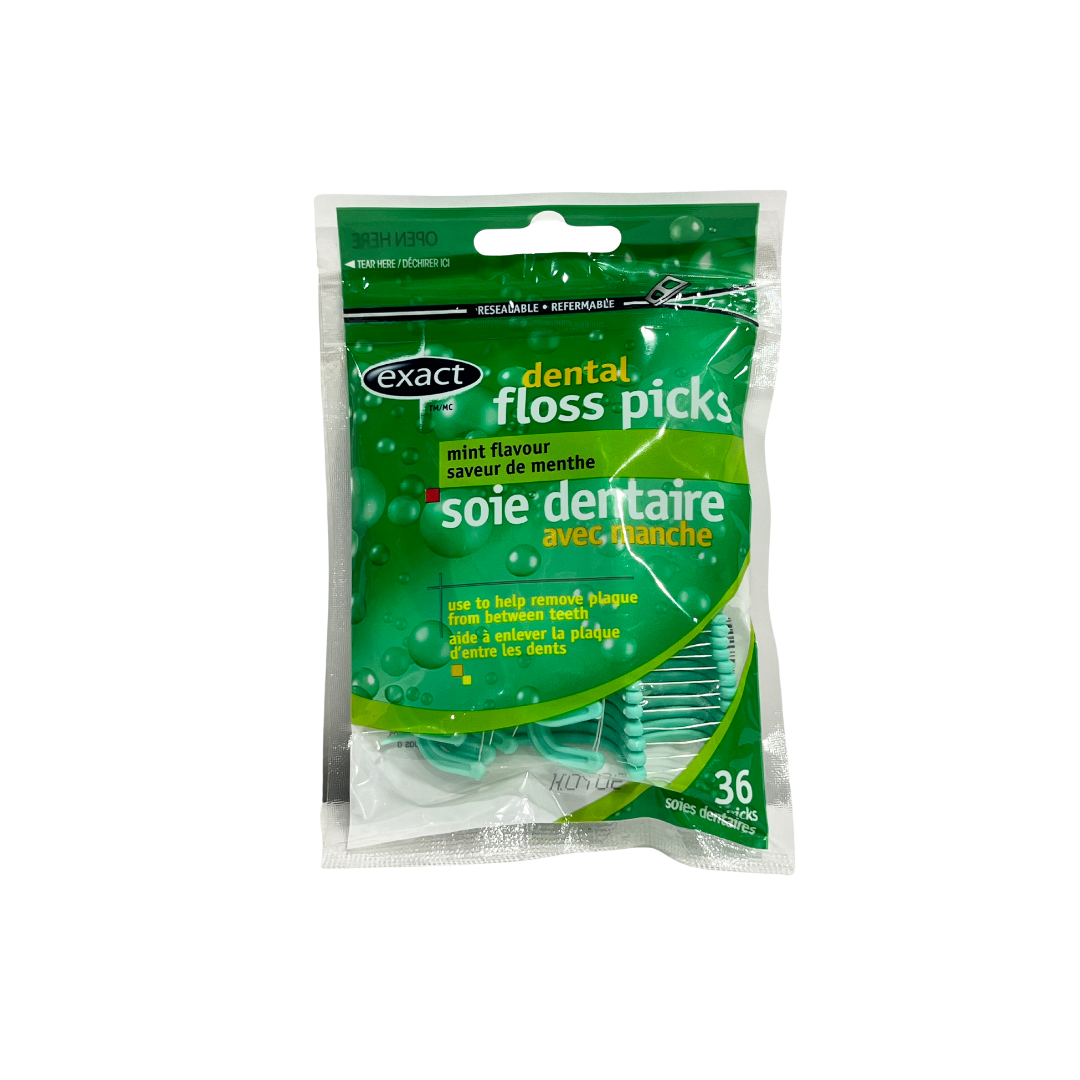 Exact Dental Floss Picks, Mint Flavour 36pcs