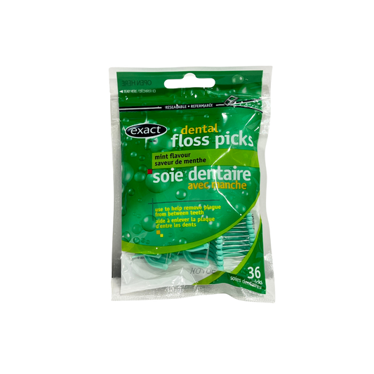 Exact Dental Floss Picks, Mint Flavour 36pcs