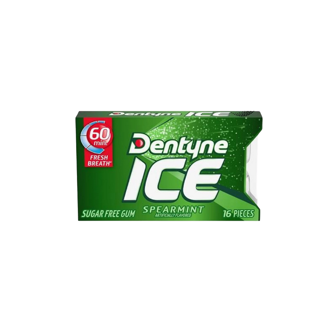 Dentyne Ice Spearmint Chewing Gum | 16 Pieces Per Pack | Sugar Free
