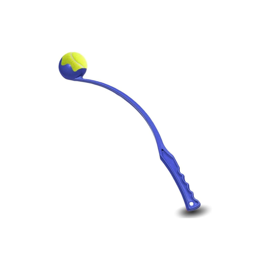 PET TOYS Dog Ball Launcher Hands-Free Ball Thrower Pick Up and Throwing (BLUE)