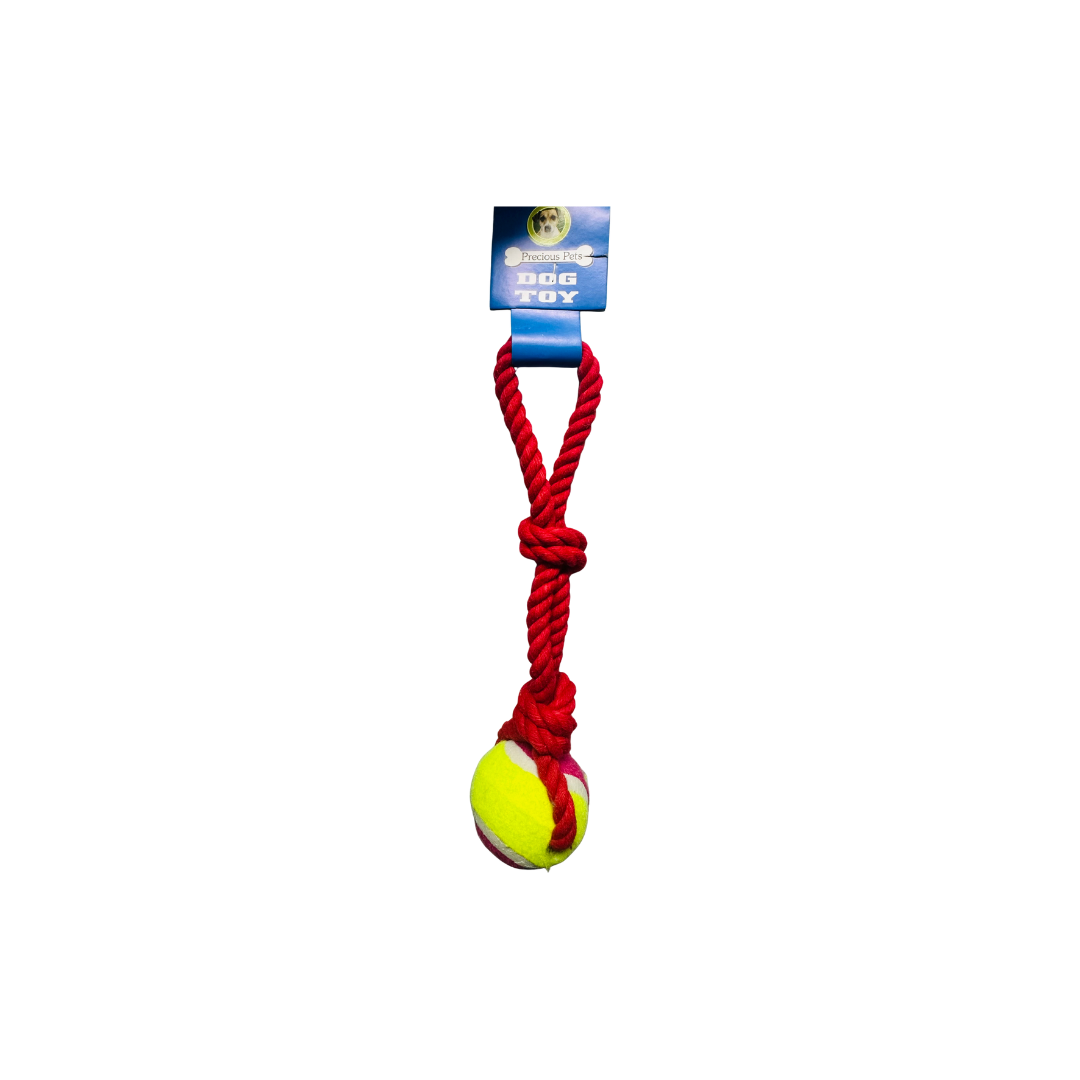 PET TOYS BITE RESISTANT ROPE DOG TOY WITH BALL