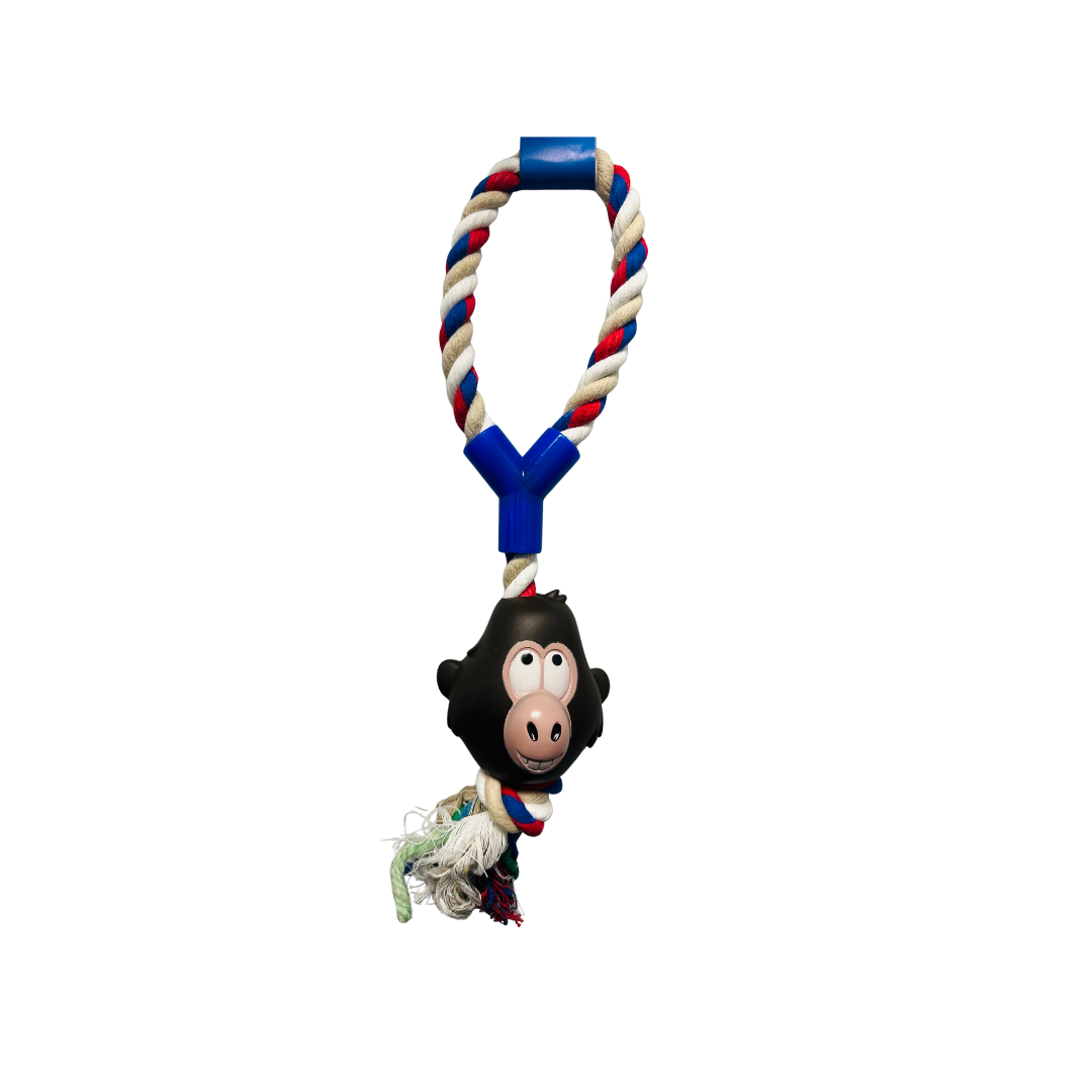 PET TOYS BITE RESISTANT ROPE DOG TOY WITH MONKEY FACE