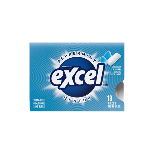 EXCEL, Peppermint Flavoured Sugar Free Chewing Gum,1X18 Pieces
