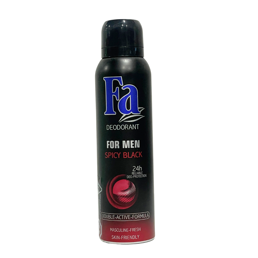 FA BODY SPRAY FOR MEN SPICY BLACK 24 HOUR RELIABLE DEODORANT PROTECTION