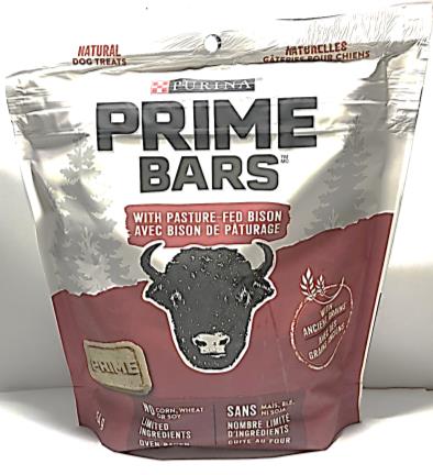 PURINA PRIME BARS WITH PASTURE-FED BISON MADE WITH ANCIENT GRAINS & OVEN BAKED 454G PRIMIUM QUALITY DOG TREATS!