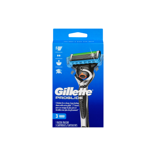 Gillette Handle With 3 Razor Set for Men