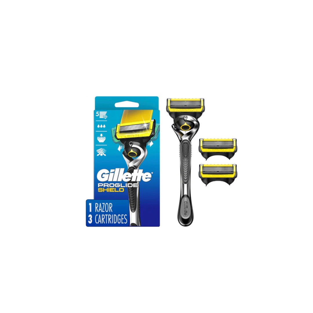 Gillette Handle With 3 Razor Set for Men