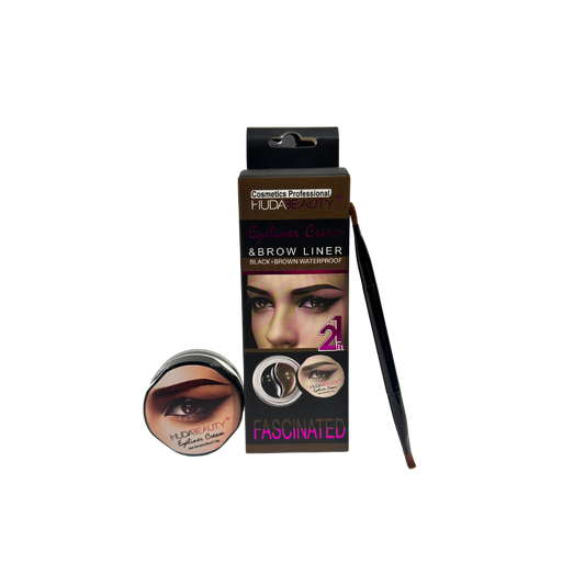 HUDA BEAUTY 2 IN 1 EYELINER CREAM & BROW LINER