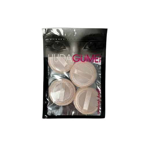 HUDA GUMEI MAKEUP POWDER PUFF APPLICATOR COTTON ROUND MAKEUP POWDER SPONGE AIR CUSHION PUFF WITH RIBBON FOR APPLYING COSMETICS PRESS POWDER FOUNDATIONS.