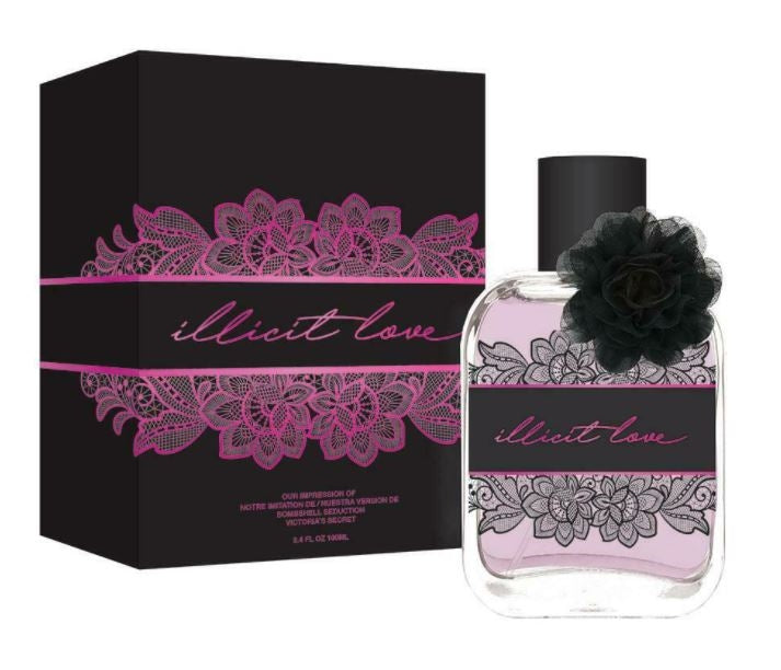 PREFERRED FRAGRANCES ILLICIT LOVE OUR IMPRESSION OF BOMBSHELL SEDUCTION BY VICTORIA SECRET 100ML EAU DE PARFUM MADE IN USA NEW YORK FOR WOMEN