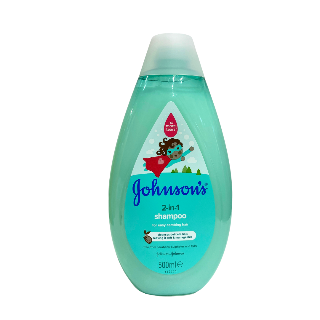 JOHNSON & JOHNSON 2 IN 1 SHAMPOO 500ML CLEANSES DELICATE HAIR LEAVING IT SOFT AND MANAGEABLE