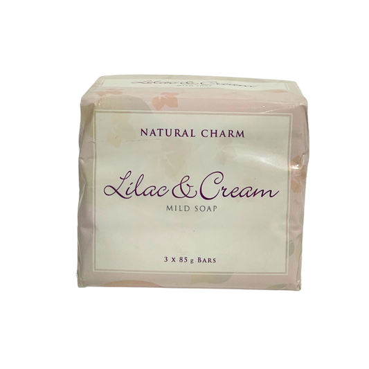 NATURAL CHARM LILAC & CREAM LUXTURY BEAUTY BAR SOAP 3 PACK MADE IN CANADA