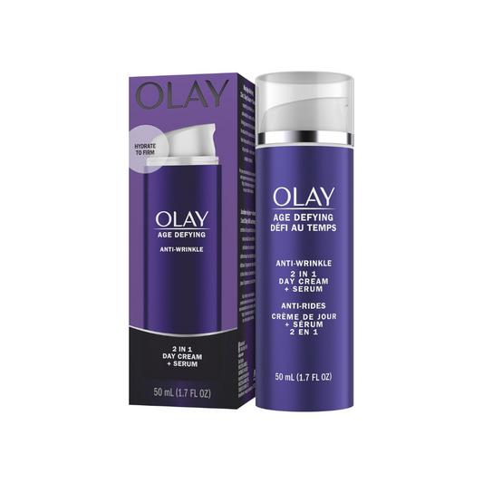Olay Age Defying Day Face Cream, Anti-Wrinkle 2-in-1 with Face Serum with Vitamin B3, Niacinamide, 50 ml