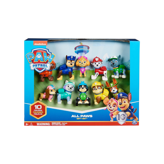 PAW Patrol, 10th Anniversary, All Paws On Deck Toy Figures Gift Pack with 10 Collectible Action Figures, Kids Toys for Ages 3 and up