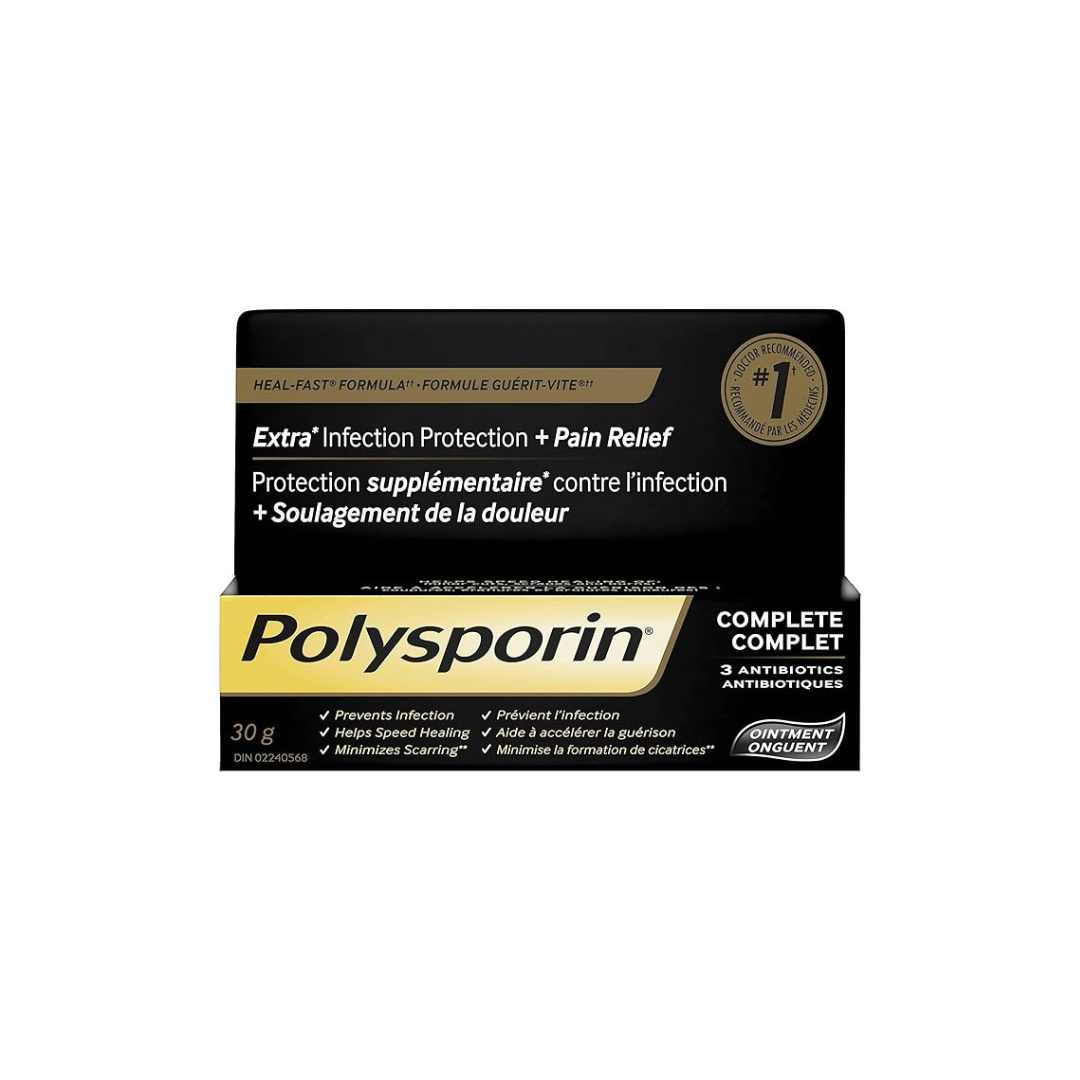 POLYSPORIN® COMPLETE Antibiotic Ointment Extra Infection Protection Pain Relief, 30 g