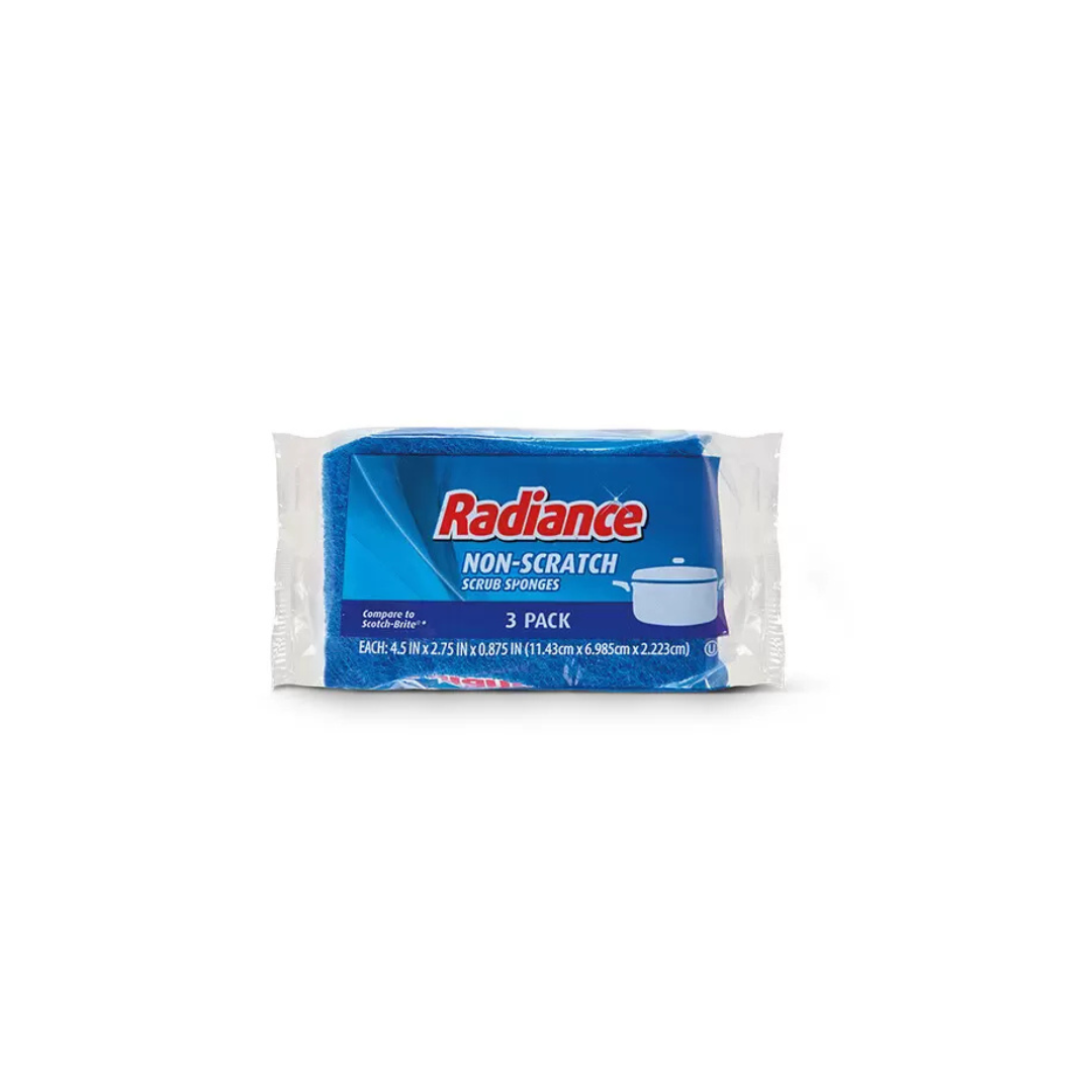 RADIANCE 3 PACK SCRUB SPONGES HEAVY DUTY & NON -SCRATCH COMPARED TO SCOTCH BRITE