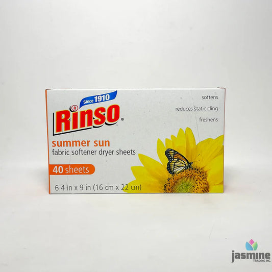 RINSO SUMMER SUN FABRIC SOFTNER DRYER SHEETS SOFTENS, REDUCES STATIC CLING AND FRESHENS 40 PACK