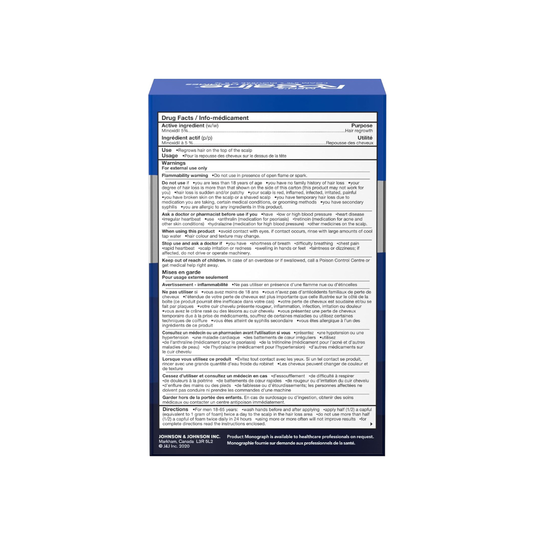 Rogaine Men’s Hair Loss & Thinning Treatment for Hair Regrowth, 5 Minoxidil Foam Extra Strength,3X60G