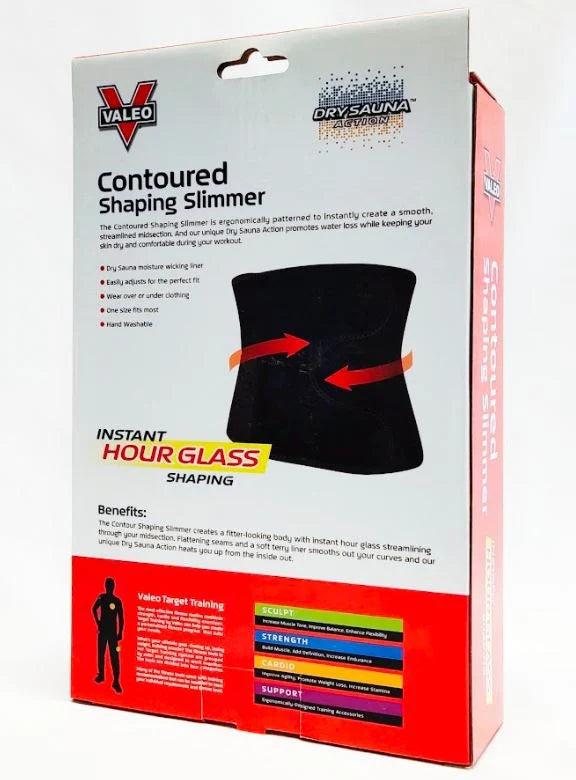 VALEO CONTOURED SHAPING SLIMMER INSTANT HOUR GLASS SHAPING DRY SAUNA ACTION PROMOTES WATER LOSS BUT KEEPS SKIN DRY ( GET A FLATTER MORE LEAN MID SECTION)