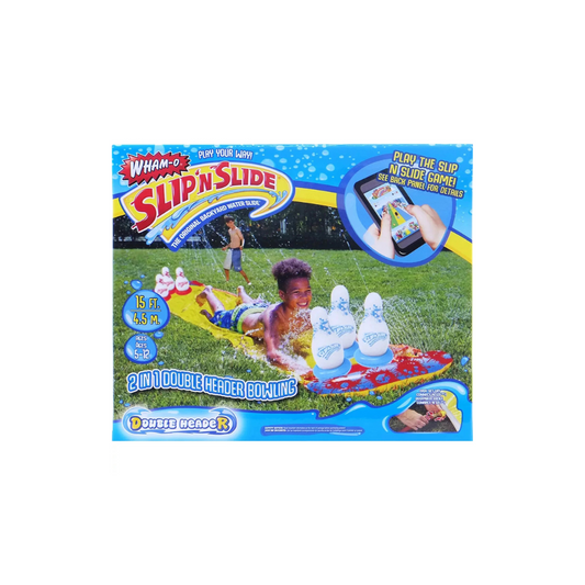 Wham-O Slip 'N Slide Inflatable Double Header Bowling Outdoor Water Slide NEW