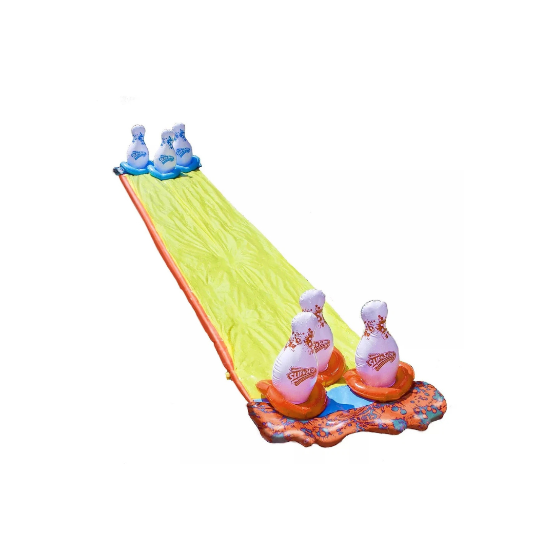 Wham-O Slip 'N Slide Inflatable Double Header Bowling Outdoor Water Slide NEW