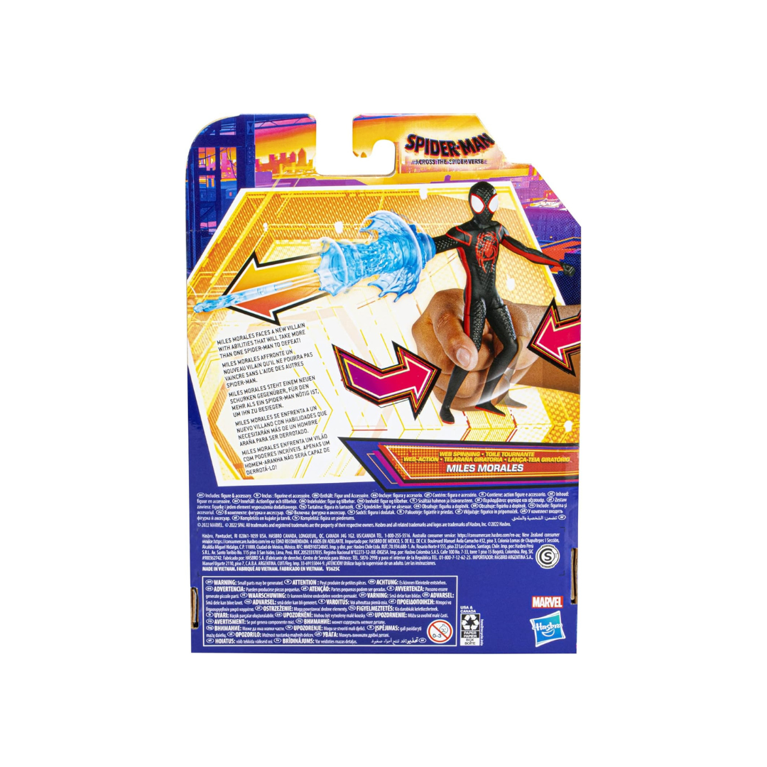 Marvel Spider-Man: Across The Spider-Verse Web Spinning Miles Morales Toy, 6-Inch-Scale Deluxe Action Figure, Toys for Kids Ages 4 and Up