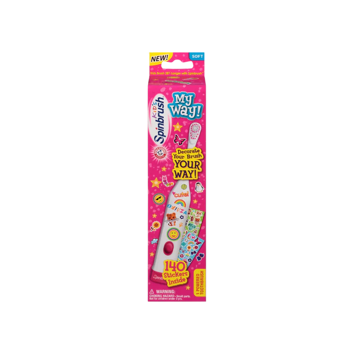 ARM & HAMMER SPINBRUSH FOR KIDS 140 STICKERS TO DECORATE YOUR BRUSH