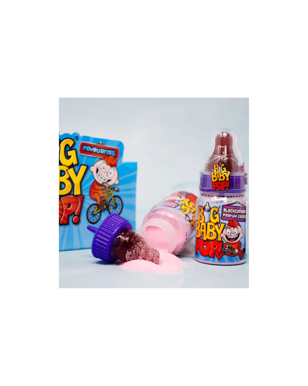 Big Baby Pop Bazooka Candy Strawberry, Black Currwent 32g