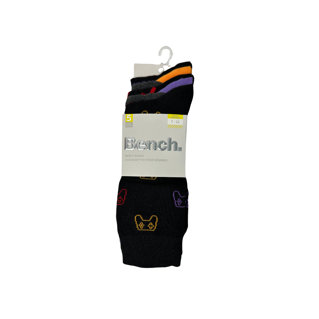 BENCH MEN'S CREW DRESS SOCKS 5 PAIRS