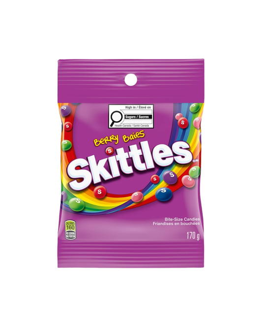 SKITTLES, Berries Chewy Candy, Bag, 170g
