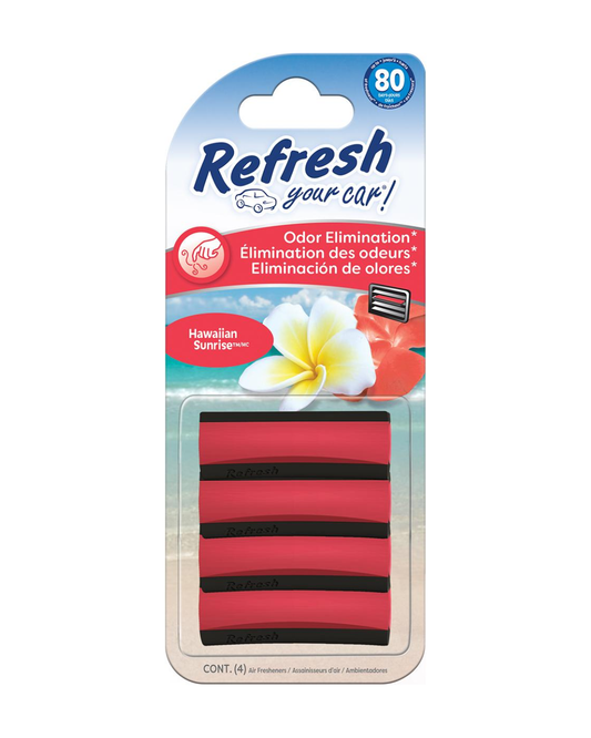 Refresh Your Car® Odor Eliminator Air Freshener – Hawaiian Sunrise (4 PC Set)