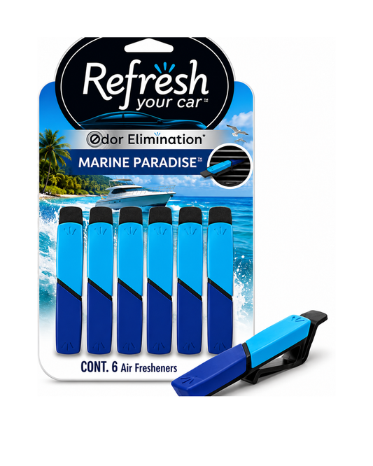 Refresh Your Car® Odor Eliminator – Marine Scent Vent Clips (6 Sticks pack )