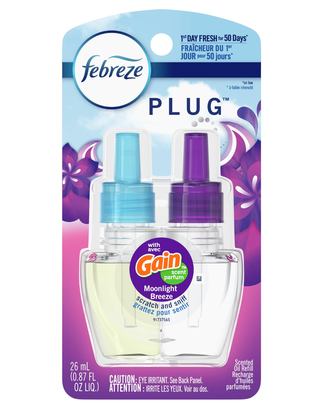 Febreze Plug With Gain Moonlight  Scented Oil Refill Air Freshner 26ML